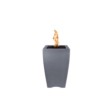 The Outdoor Plus 20 Square Baston Fire Pillar - GFRC Concrete - Gray - Match Lit - Natural Gas OPT-BSTON20-GRY-NG
